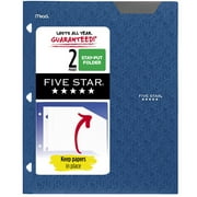Five Star 2-Pocket Stay-Put Plastic Folder, Pacific Blue (333420A-WMT22)