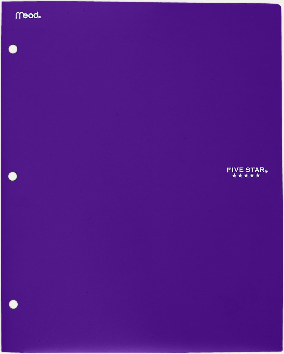 Five Star 2-Pocket Stay-put Tabs Folder with Three Hole Punched Purple (33943)