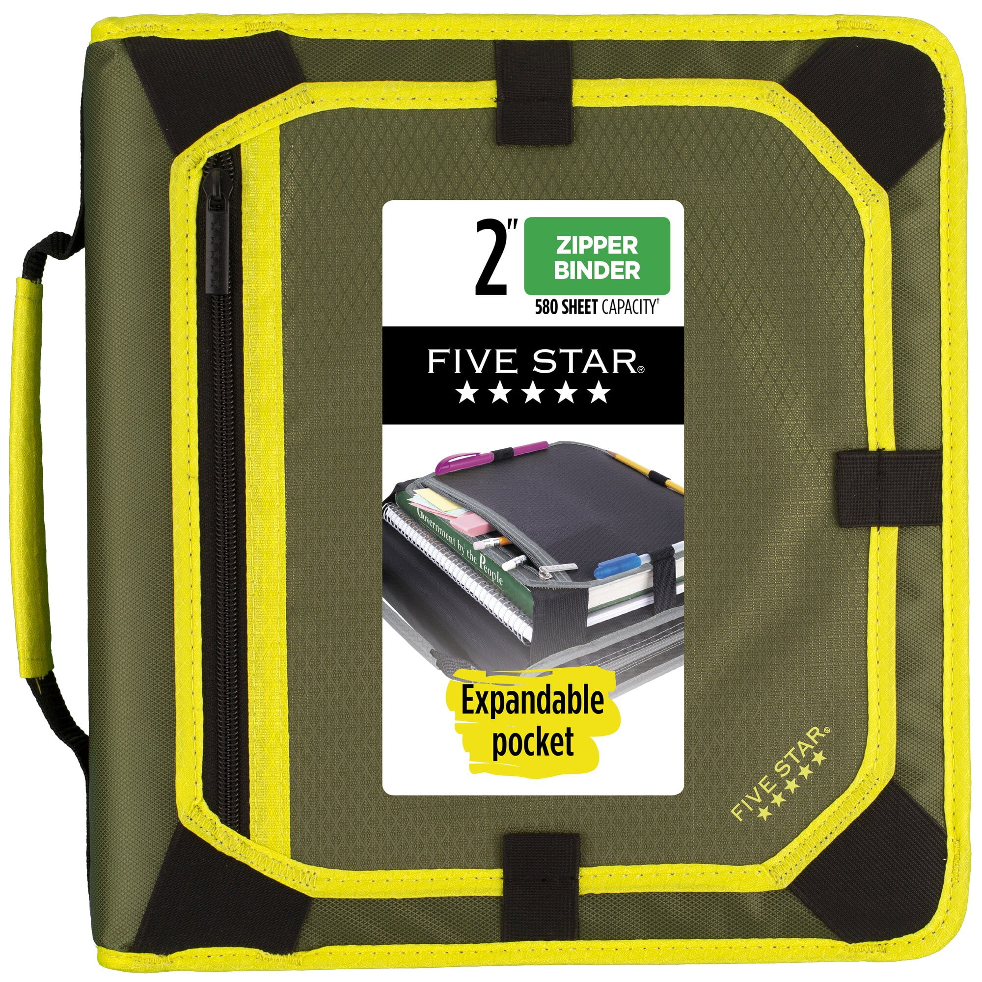 Five Star 2 Zipper Binder + Expansion Panel - 580 Sheet Capacity