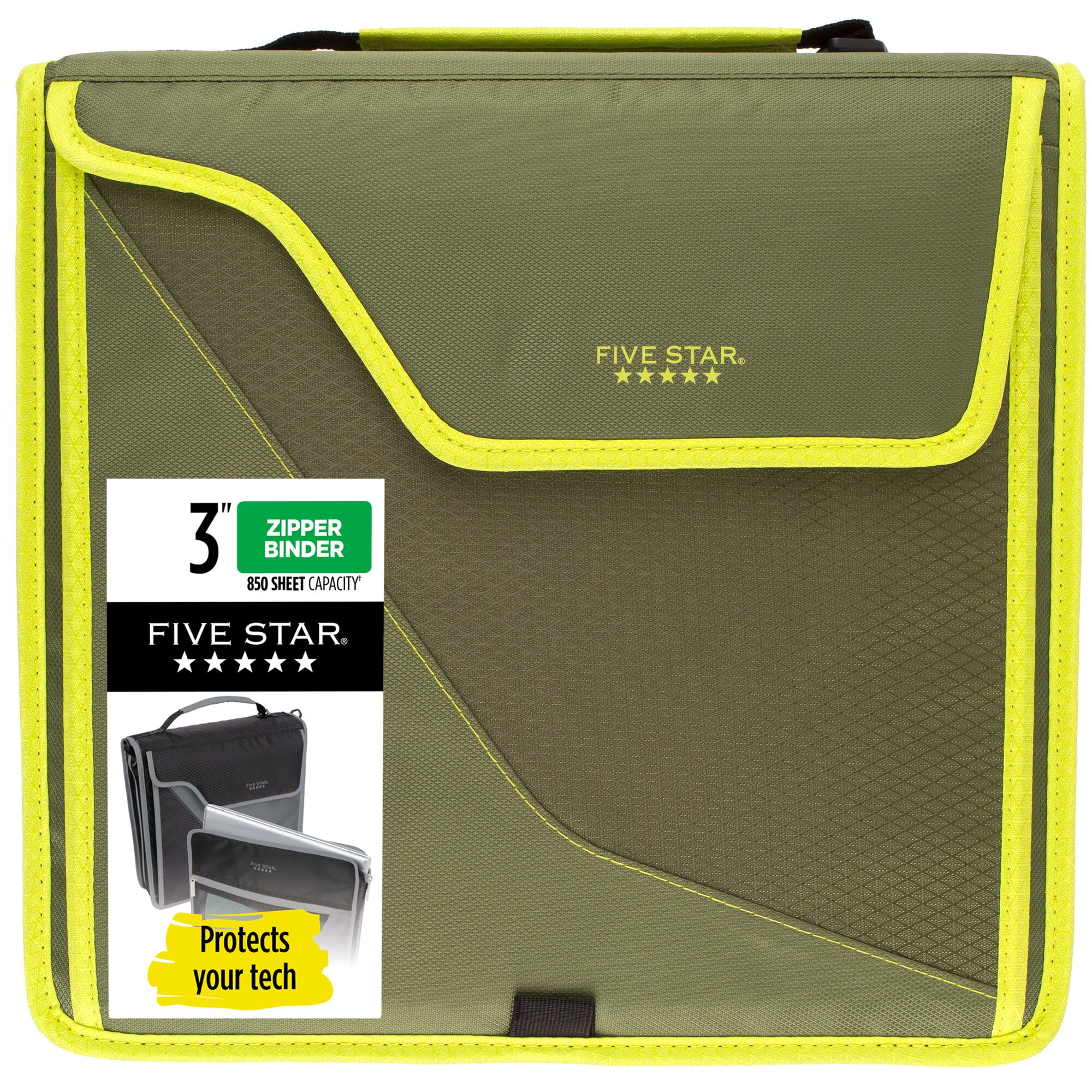 Five Star 3 Sewn Zipper Binder Plus Removable Padded Case 850 Sheet Capacity