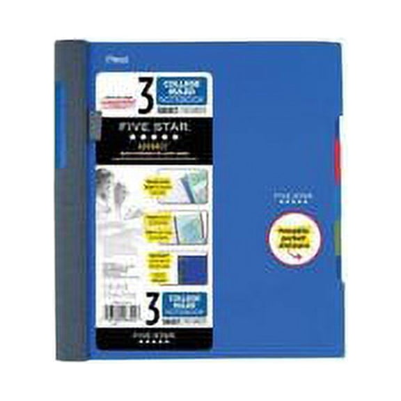 Five Star 3 Subject College Ruled Spiral Notebook (Colors May Vary)