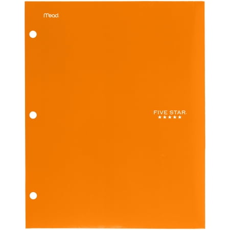 Five Star 4-Pocket Laminated Paper Folder, Orange (33569)