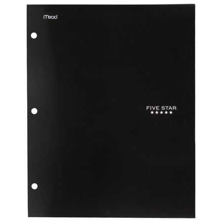 Five Star 4-Pocket Paper Folder, 12" x 9.5" , Black (33601)