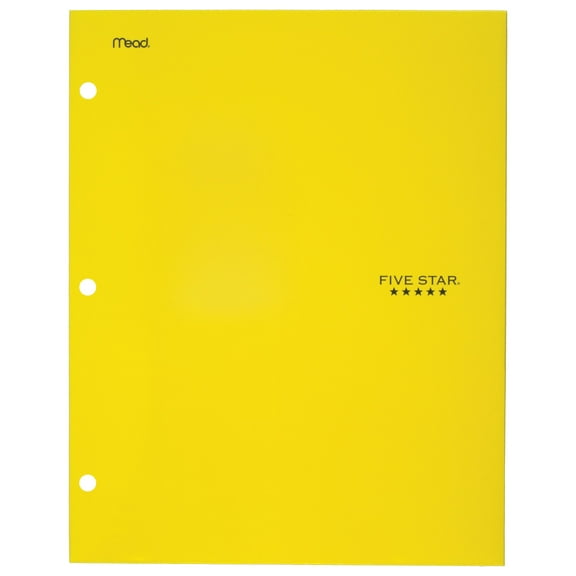 Five Star 4-Pocket Paper Folder, 12" x 9.5", Yellow (33468)