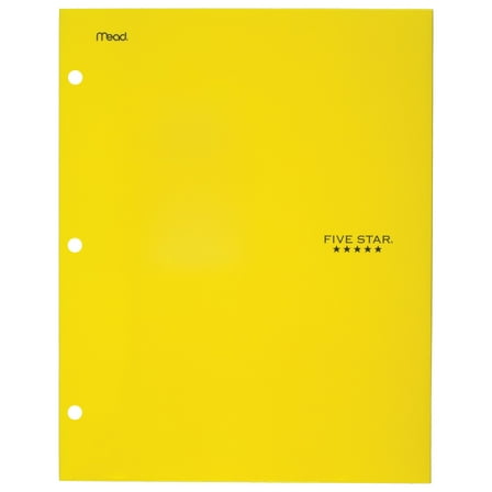 Five Star 4-Pocket Paper Folder, 12" x 9.5", Yellow (33468)