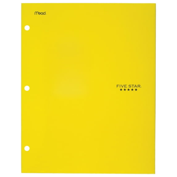 Five Star 4-Pocket Paper Folder, 12" x 9.5", Yellow (33468)