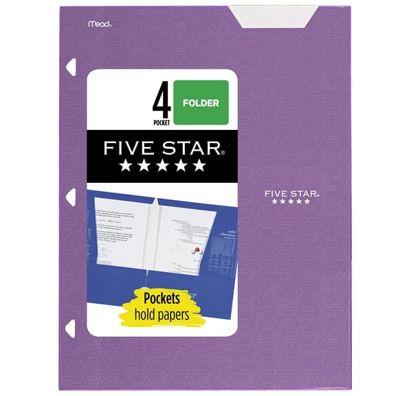 Five Star 4-Pocket Paper Folder, Amethyst Purple