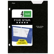 Five Star 4-Pocket Paper Folder, Black (331060C-WMT22)