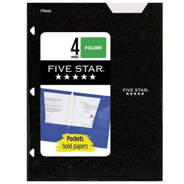Five Star 4-Pocket Paper Folder, Black (331060C-WMT22)