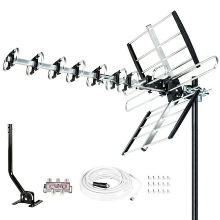 Five Star - 4K HD Outdoor HDTV Antenna with 300-mile Range, Black