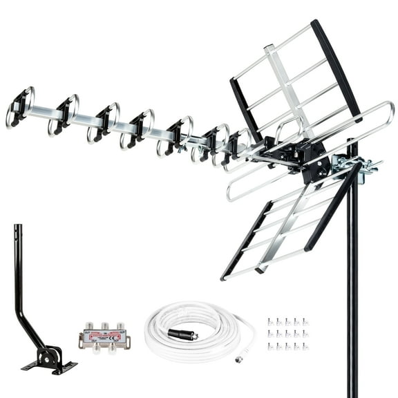Five Star - 4K HD Outdoor HDTV Antenna with 300-mile Range, Black