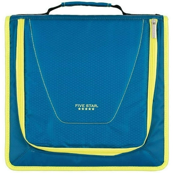 Five Star 530 Sheet 2" Ring Zipper Binder, Teal Blue
