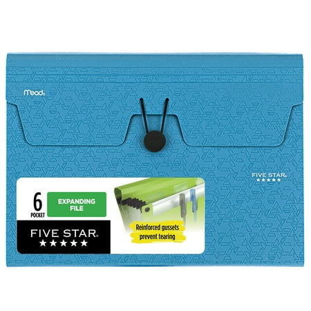 Five Star 6-Pocket Expanding File 12 12 x 9 14 Tidewater Blue - Expanding Files