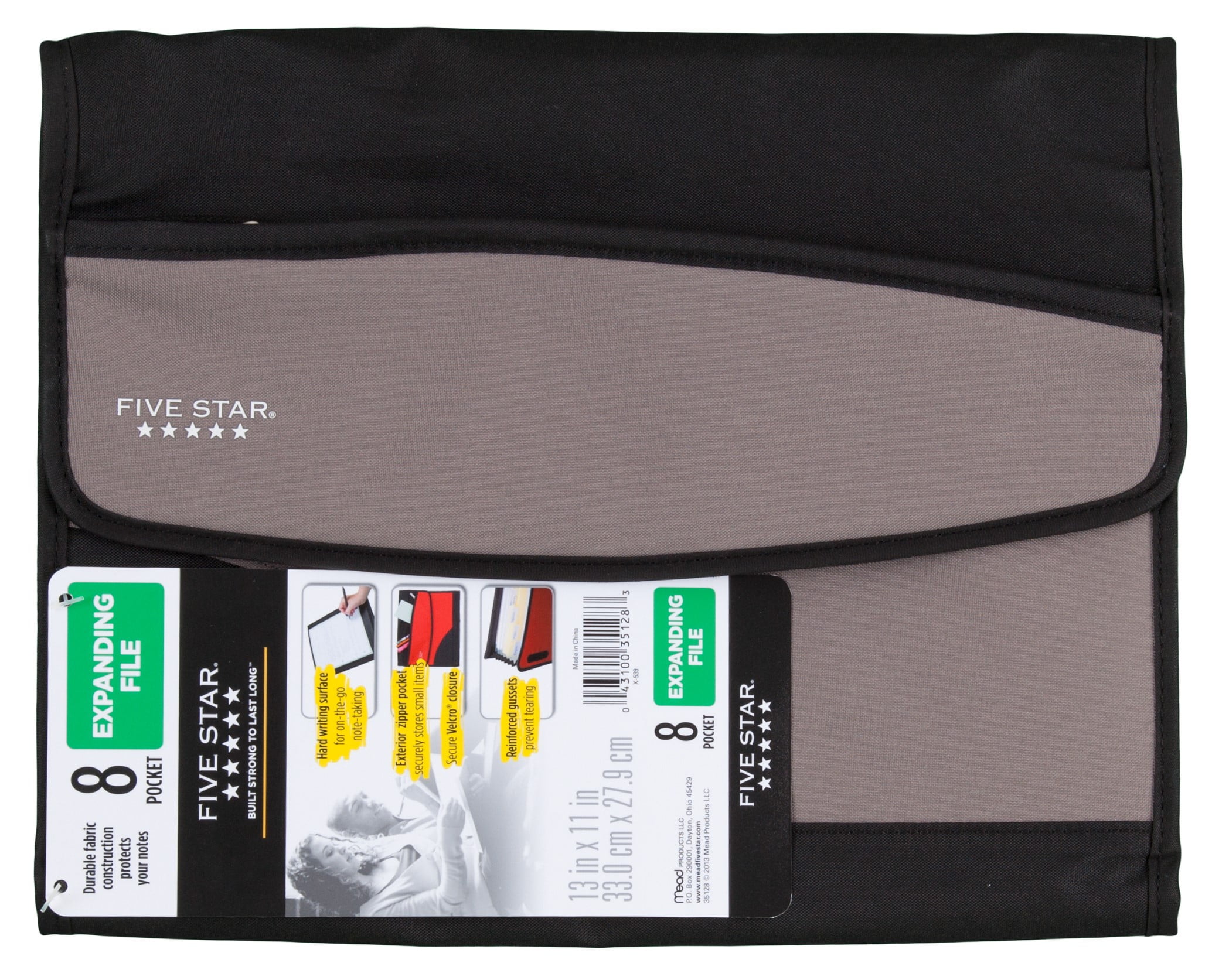 Five Star 8 Pkt Expanding File,Gray