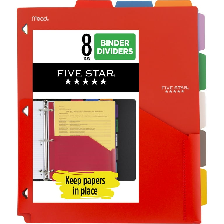 Five Star 8-Tab Binder Dividers - Walmart.com