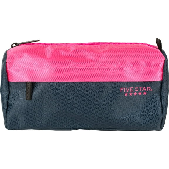 Five Star 9-Pocket Zipper Pencil Pouch NavyPink - Pencil Pouches