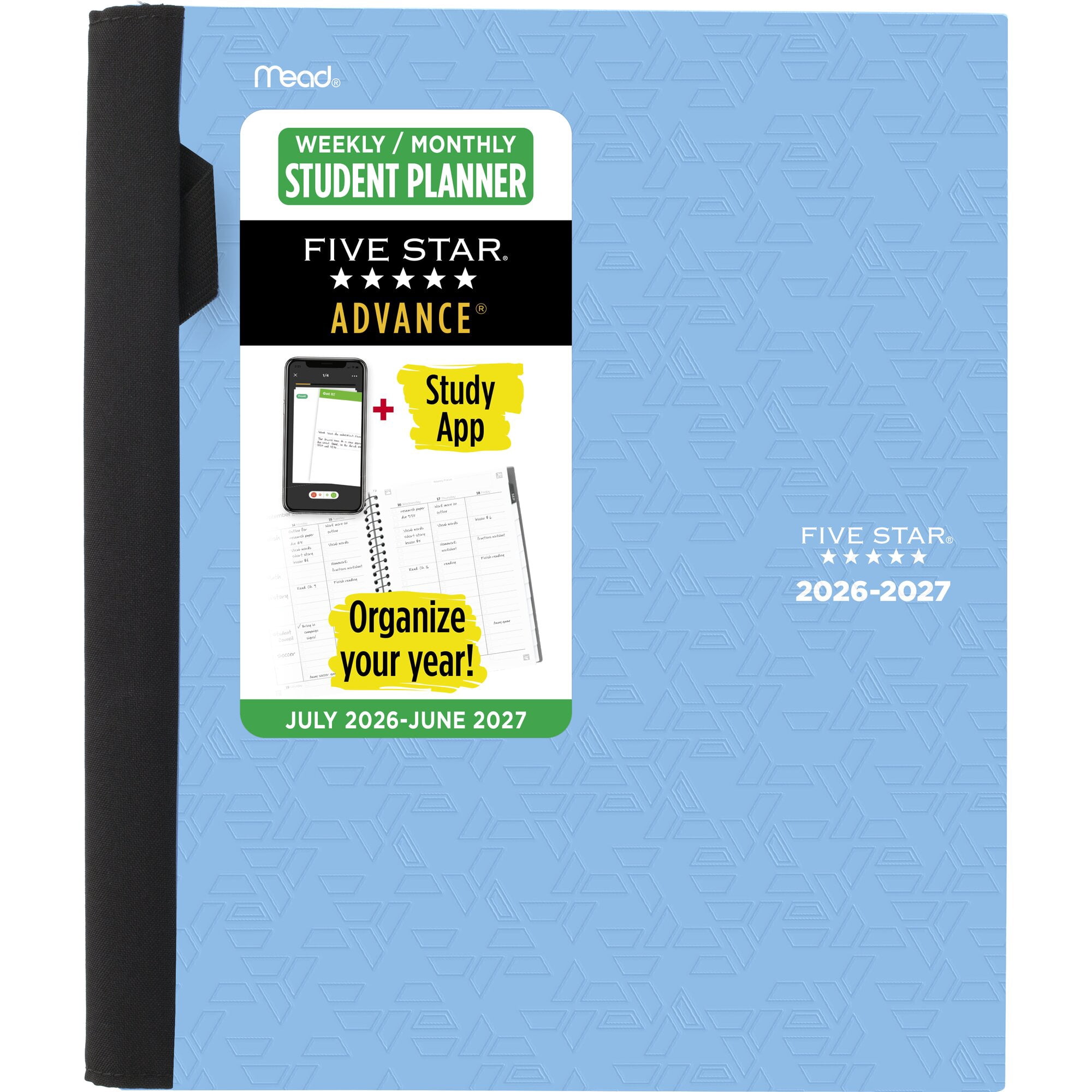 Five Star Advance Academic 2026-2027 Weekly Monthly Student Planner Plus Study