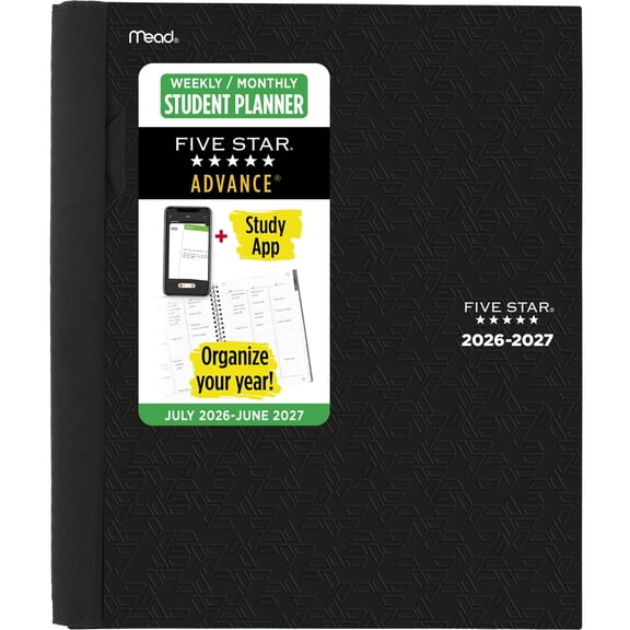 Five Star Advance Academic 2026-2027 Weekly Monthly Student Planner Plus Study