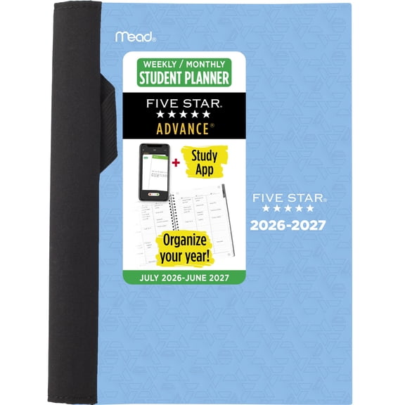 Five Star Advance Academic 2026-2027 Weekly Monthly Student Planner Plus Study