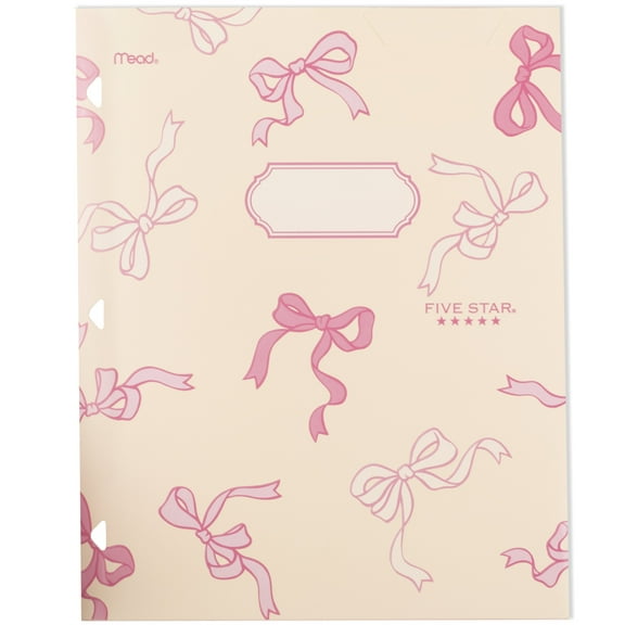 Five Star Bows 2-Pocket Stay-Put Plastic Folder, Tied Up