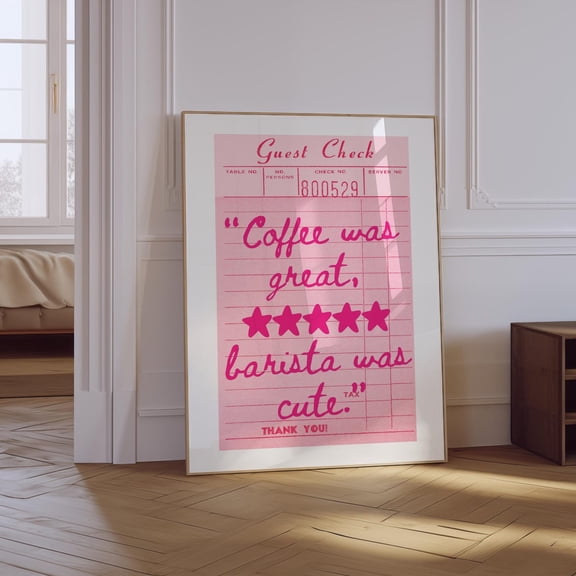 Five Star Coffee Review Guest Check Unframed Paper Print