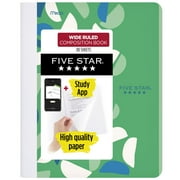 Five Star Composition Book Plus Study App, Wide Ruled, Green