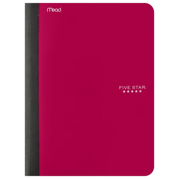 Five Star Composition Book, Wide Ruled, 100 Sheets, Red (950000AR1-WMT)
