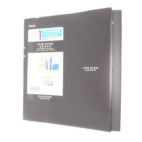 Five Star Composition Notebook College Ruled Trifold 2-Pocket Folder Black