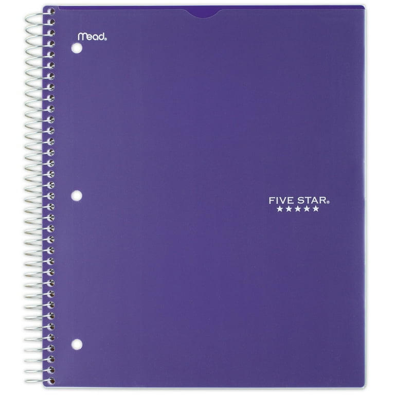 Five Star Spiral Notebook, 3 Subject, College Ruled Paper, 150 