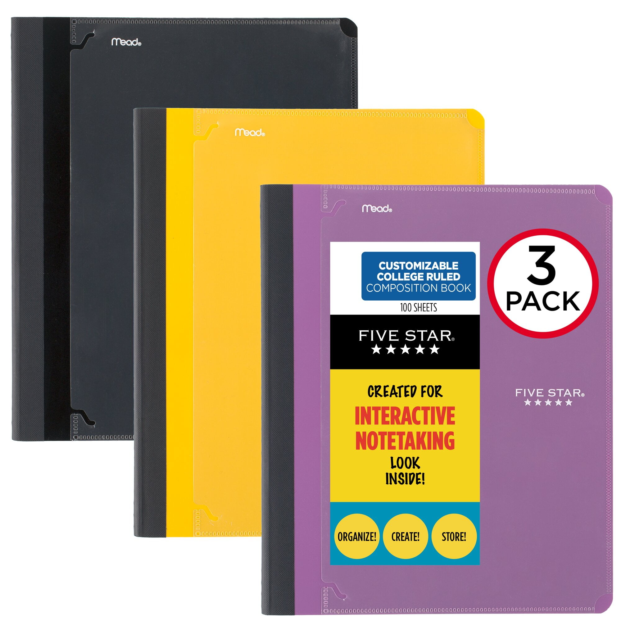 Five Star Customizable Interactive Composition Book 1 Subject College Ruled 3