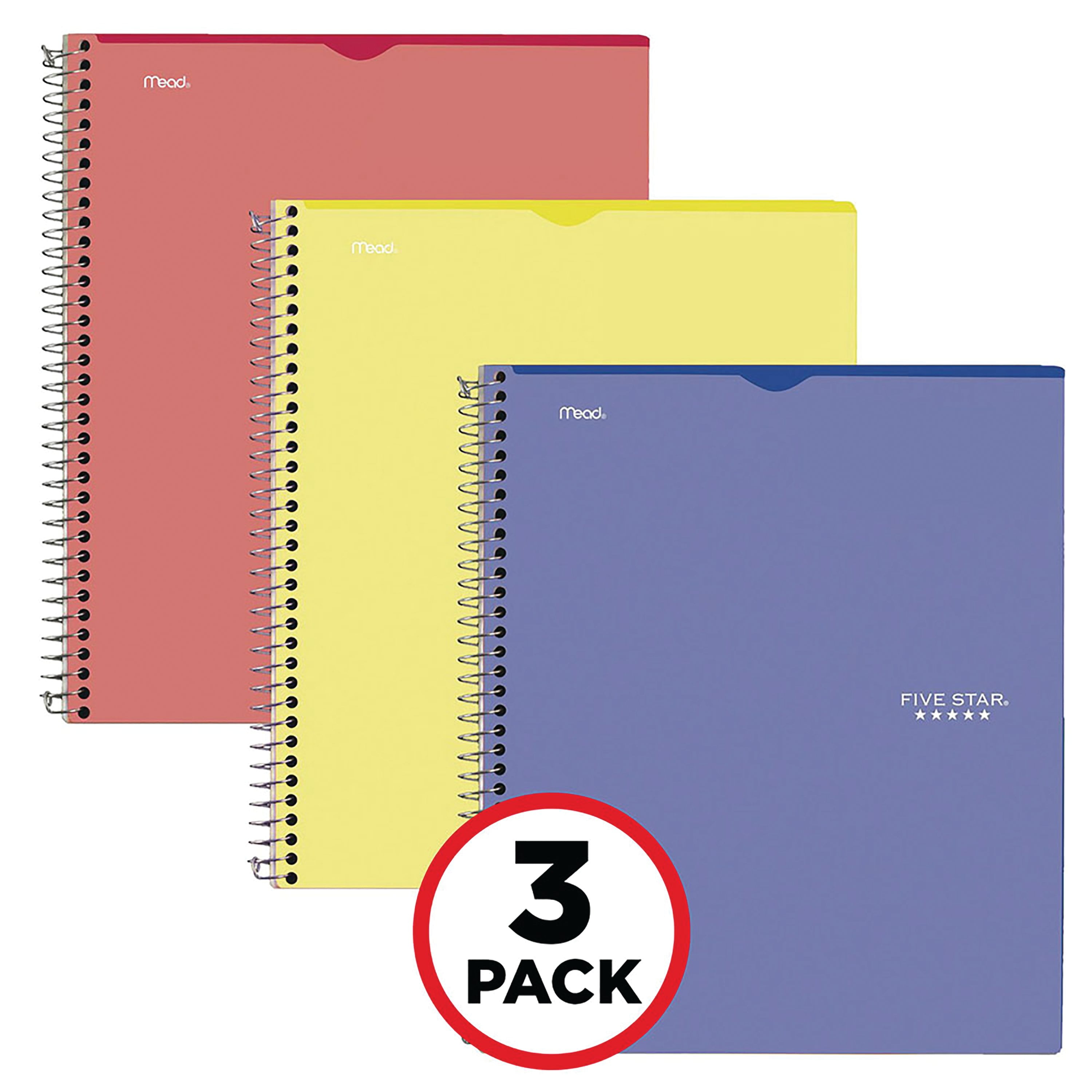 Five Star Customizable Interactive Notebook, 1 Subject, College Ruled, 3 Pack (38589)