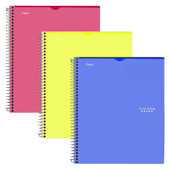 Five Star Customizable Interactive Notebook, 1 Subject, College Ruled, 3 Pack