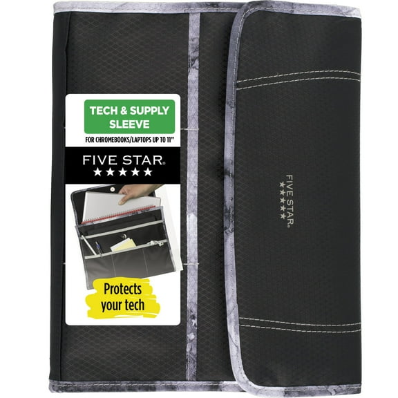 Five Star Deluxe Tech Storage, 9"H x 11-3/4"W x 1-3/4"D, Black/Gray