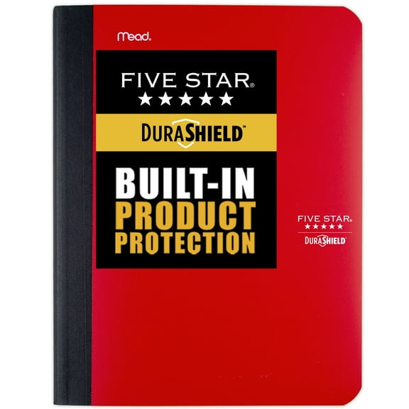 Five Star DuraShield Composition Book, Wide Ruled, 9 3/4" x 7 1/2, Red (950007AB2-WMT)