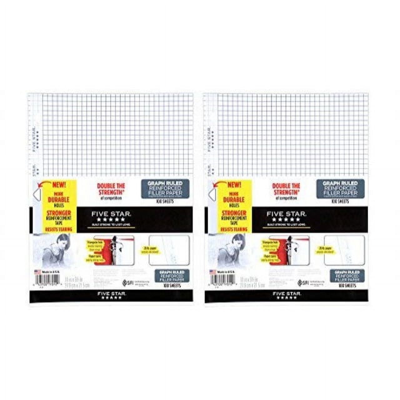 Buy Five StarFiller Paper, Graph Ruled Paper, 100 Sheets/Pack, 11 x  8-1/2, Reinforced, Loose Leaf, White (17016) Online at desertcartINDIA