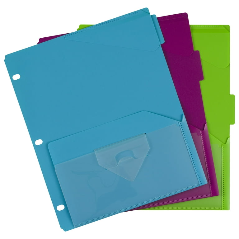 Five Star Flex Divider NotePocket Assorted Colors 3 Count