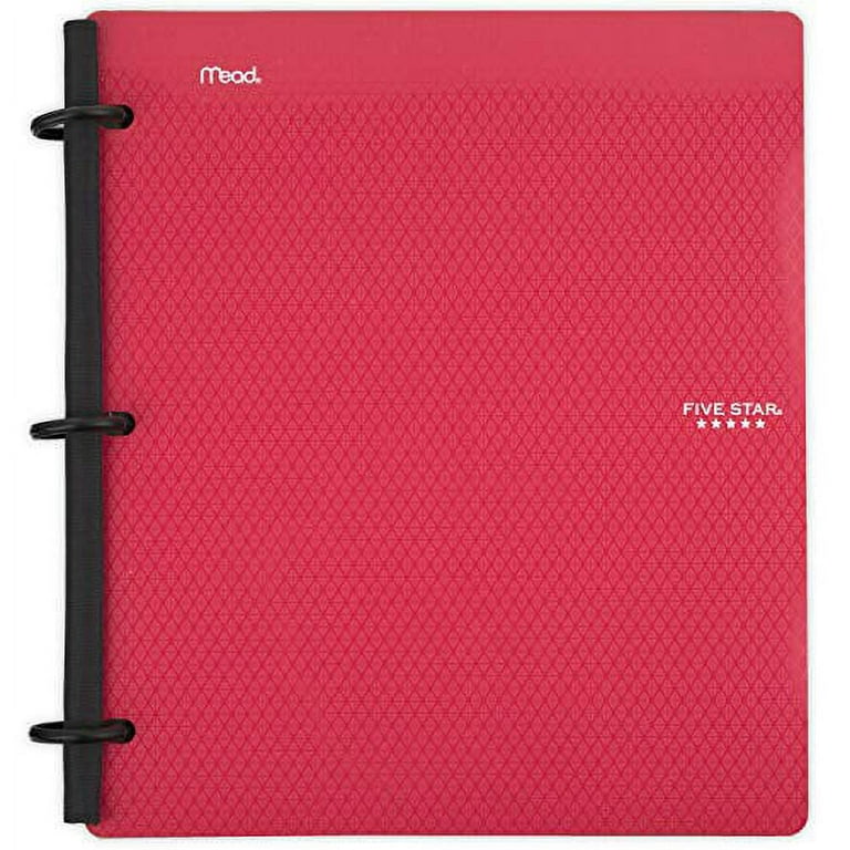 Five Star Flex Hybrid NoteBinder, 1 Inch Binder with Tabs, Notebook and 3  Ring Binder All-in-One, Red (72005) 