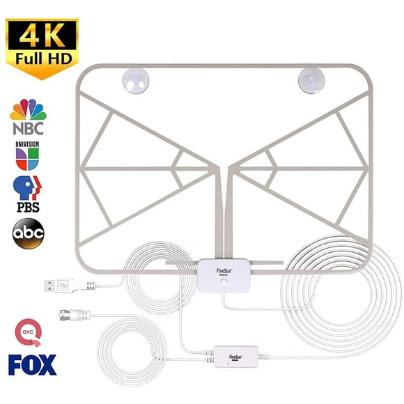 Five Star HDTV Indoor Digital Flat Screen Antenna with 100m Reception Range, 1 Count