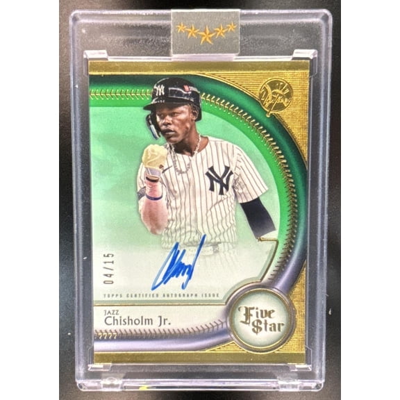Topps Five Star Jazz Chisholm Yankees Base Green Auto #FSA-JC Near Mint Baseball Card
