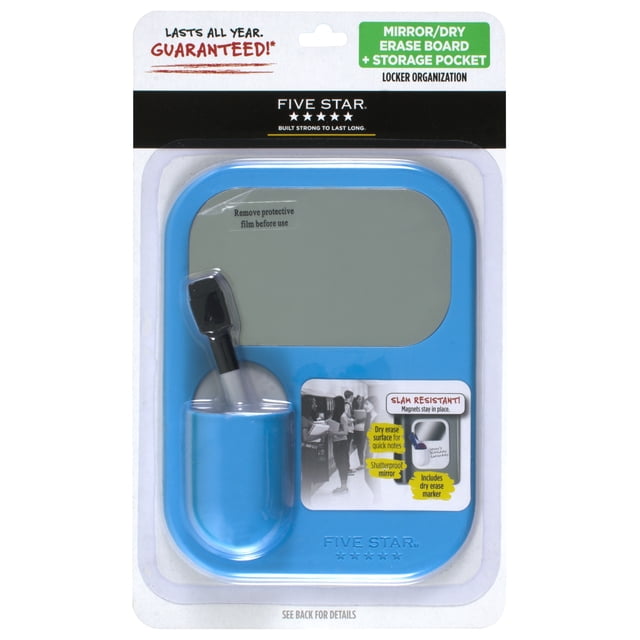 Five Star Locker Dry Erase + Mirror Neon Blue