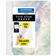 Five Star Marble Composition Book Plus Study App, College Ruled, 100 Sheets, 7.5 in x 9.75 in, Opal