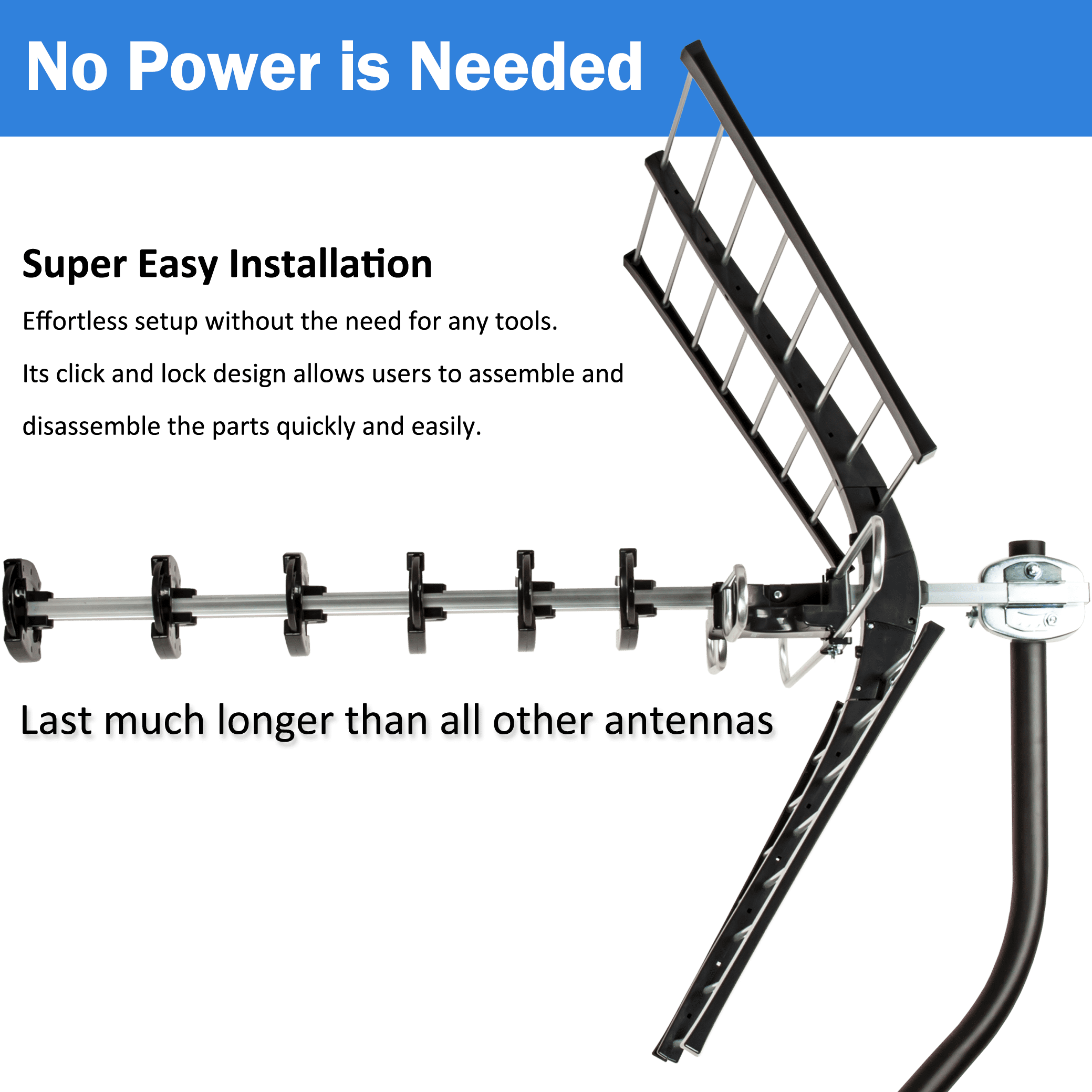 [Five Star NEWEST] Superior Performance Outdoor TV Antenna Elevate