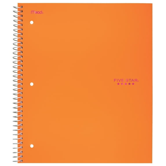 Five Star Notebook, 3 Subject, College Ruled, Assorted (06881)