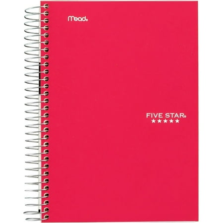 Five Star 5-Subject College-Ruled Notebook, 9 1/2" x 6", Assorted Colors (06184)