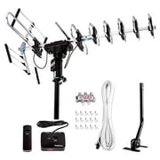 Five Star Outdoor HD TV Antenna Strongest Up to 200 Miles Long Range with Motorized 360 Degree Rotation