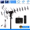thumbnail image 1 of Five Star Outdoor 4K HDTV Antenna Long Range Auto Gain Control Long Range with Motorized 360 Degree Rotation, UHF/VHF/FM Radio with Infrared Remote Control for 2 TVs, 1 of 9