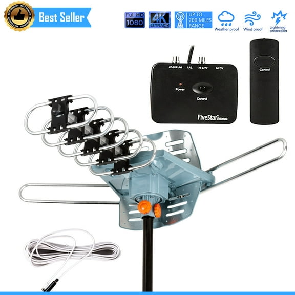 Five Star Outdoor HDTV Antenna - Enhanced 2025 Model for Crisp 4K TV Reception