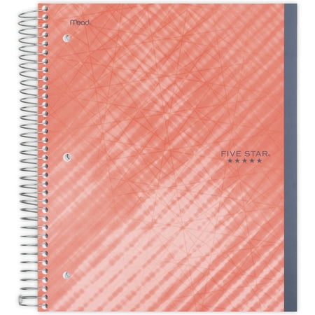 Five Star Performance 5 Subject College Ruled Wire bound Notebook, Red (06894)
