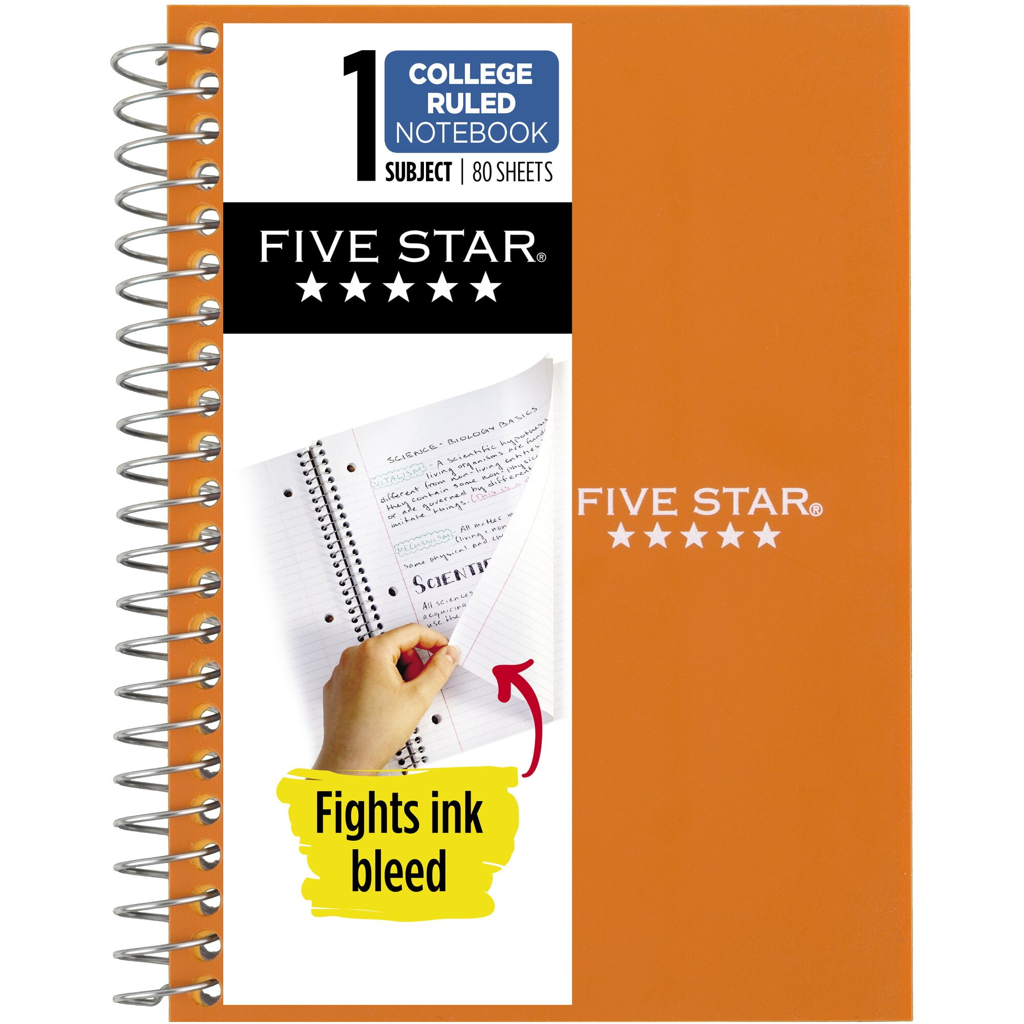 Five Star Personal Spiral Notebook College Ruled 4 38 x 7 Sedona Orange - Spiral