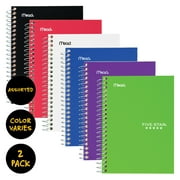 Five Star Personal Spiral Notebook College Ruled 7 x 4 38 2 Pack Assorted Colors